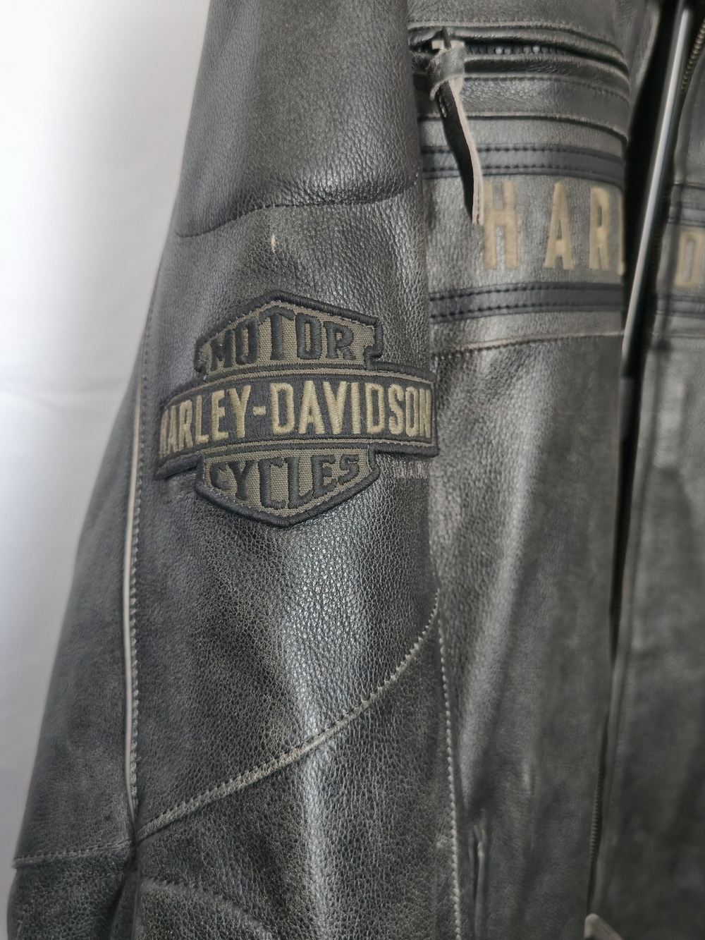Harley-Davidson Men’s Black Leather Motorcycle Jacket (Size 3XL 54-56) - Picture 6 of 16